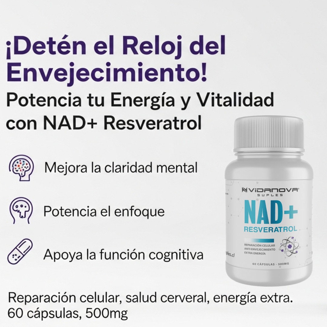 🧠💥Activa tu energía celular y juventud desde adentro con NAD+ & Resveratrol 💊✨